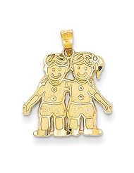 14k Yellow Gold Boy / Girl Pendant. Metal Wt- 1g