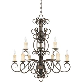 World Imports Lighting 5049-63 Sheffield 9-Light Chandelier, French Bronze