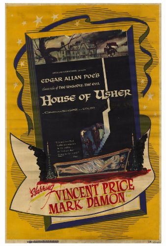 House of Usher Poster 27x40 Vincent Price Mark Damon Myrna Fahey