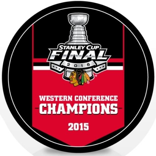 2015 Chicago Blackhawks NHL Stanley Cup Western Conference Champions Hockey Puck (Sherwood)