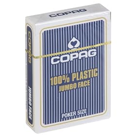 Copag - 104001345 - 100% Plastic - Jeu De Poker - Format 63X88Mm - Jumbo Face - Etui Bleu