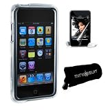 iPod Touch 3rd Generation 3G clear crystal hard snap on case with 3rd Gen screen protector and Mp4 pouch