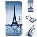 Deego PU Leather Magnet Flip Wallet Cover with Kickstand and Card Holder for Apple Iphone 6 - Umbrella with the Girl and Eiffel Tower Pattern