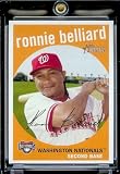 2008 Topps Heritage # 301 Ronnie Belliard / Washington Nationals / MLB Baseball Trading Card in a Protective Screw Down Display Case