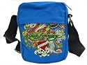 ED HARDY Allover Citybag Umhängetasche Skull blau