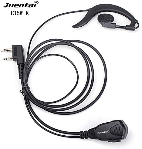 JUENTAI® E15W-K G Shape 2 pins Walkie Talkie Earpieces Headset with PTT Mic for Kenwood VITAI JUENTAI TYT BAOFENG WOUXUN Two Way Raidos