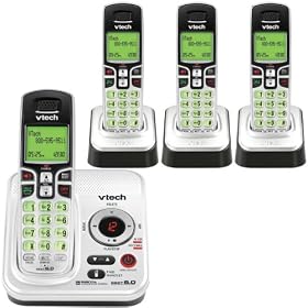 Vtech CS6229-4 DECT 6.0 Cordless Phone, Black/White, 4 Handsets: Electronics