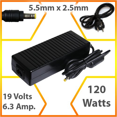 Alimentation – Chargeur – Adaptateur secteur compatible pour ordinateur portable TOSHIBA Satellite P300-1G5 ( 120 Watts ) – ST037