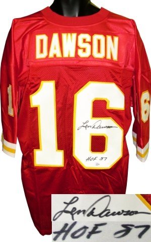 Len Dawson Autographed/Hand Signed Kansas City Chiefs Red Prostyle Jersey HOF 87- Steiner Hologram