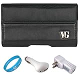 Black Portola Leather Carrying Holster with Fixed Belt-Clip and Magnetic Cl ....