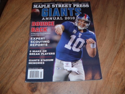 Maple Street Press magazine, New York Giants, Annual 2010-Eli Manning photo on cover.