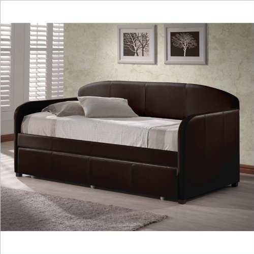 Hillsdale Springfield Daybed in Brown Faux Leather - With Trundle On Sale