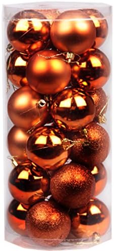 Km Christmas Ornament Plastic Ball 1.5 Inches Per Pack of 24 (Bronze)