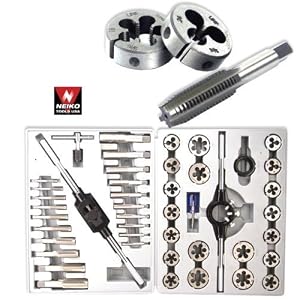 Professional Grade 45-Piece High-Strength Steel Alloy Tap and Die Set - Large Size Metric... by Neiko