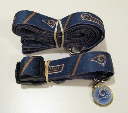 St. Louis Rams Pet Accessories Set - Large (6' Leash, Collar, and ID Tag)