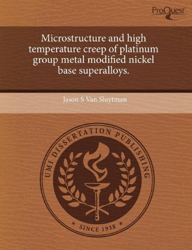 Microstructure and High Temperature Creep of Platinum Group Metal Modified Nickel Base Superalloys.の表紙