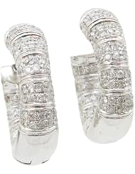 Women 14k White Gold 0.95ctw diamond Hoop earring 21 25592 Size 7.36