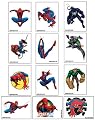 Spiderman Temporary Tattoo Set -- Compete Set of 12. Vending Machine Toys