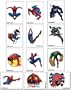 Spiderman Temporary Tattoo Set -- Compete Set of 12. Vending Machine Toys