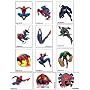 Spiderman Temporary Tattoo Set -- Compete Set of 12. Vending Machine Toys