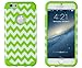 iPhone 6, DandyCase 2in1 Hybrid High Impact Hard Green & White Chevron Pattern + Silicone Case Cover for Apple iPhone 6 (4.7