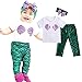 Baby Girls Cute Shell T-shirt + Mermaid Pants Outfit with Headband
