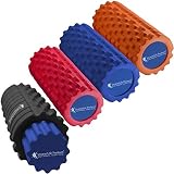 Premium Foam Roller Set - 2 Rollers, 2 Density Levels, 3 Contours - Best for Self-Myofascial Release, Deep Tissue Massage, Knot in Muscles, Decrease Recovery Time - Yoga, Pilates, EcoFriendly (Orange)