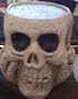5" Skull Ceramic Piller Candle Holder Gothic Halloween Decor