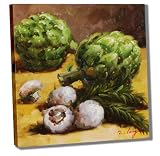 Artichoke & Mushrooms by D. Long (14x14)
