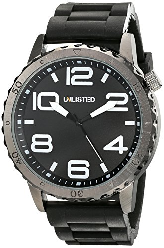 UNLISTED WATCHES Men's UL1299 City Streets Triple Black Analog White Details Strap Watch