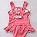 PGXT Girl One-Piece Falbala Swimwear Bathing Suit Bikini Swimsuit With Hat Pink