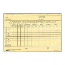 TOPS Weekly Time Report Card, 6 x 4 Inch, Index Bristol Stock, 100-Count, Buff (3017)