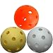 SB-Yhtiöt Floorball / Unihockey / Streethockey Spielball, Hockeyball farbig sortiert - weiß-gelb-orange - 3er Vorteilspack - versandkostenfrei innerhalb Deutschland