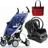 Quinny 2010 Zapp Travel System Cobalt with Free Fashionable Diaper Bag