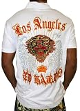 ED HARDY by Christian Audigier Mens Tattoo Short Sleeve Los Angeles Polo Shirt White