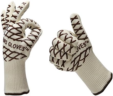 Armors Gloves -Set of 2 Oven Glove BBQ Glove (coffee)