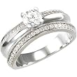 14K White Gold Diamond Engagement Ring Semimount - 0.33 Ct. - DOES NOT INCLUDE CENTER STONE