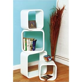 Retro Floating Shelves Bookcase Cubes Shelving NEW 4pcs
