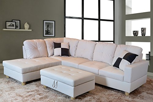 Lifestyle Furniture Urbania Left Hand Facing Sectional, White