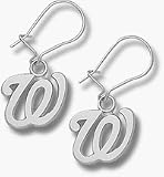 Washington Nationals 1/2 W Dangle Earrings - Sterling Silver Jewelry