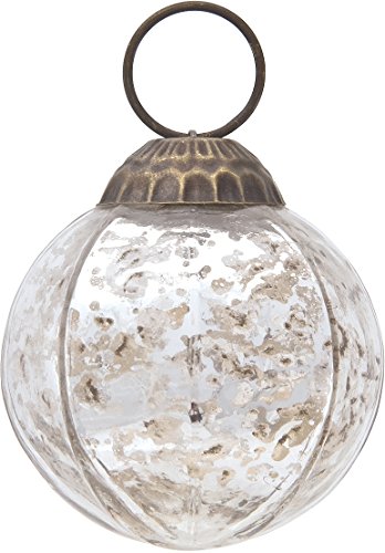 Luna Bazaar Small Mercury Glass Ornament (Ball Design, 2.25-Inch, Silver) - Vintage-Style Decoration