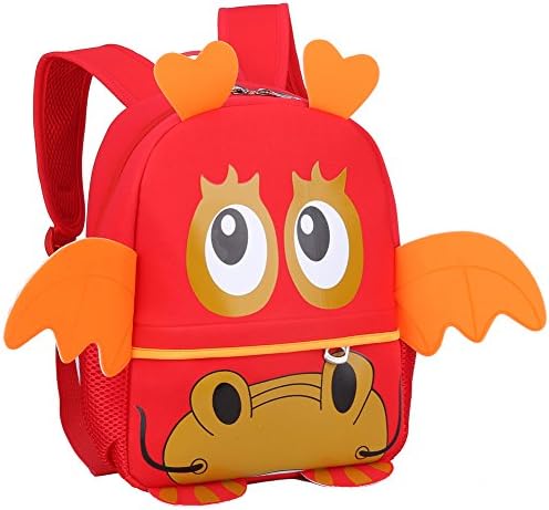 Pavel ® Cartoon Baby Dragon Backpack Cute Children School Bag (Red)