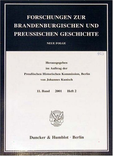 Forschungen zur Brandenburgischen und Preußischen Geschichte