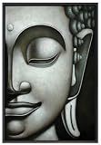Framed Oil Painting - 'Silver Buddha'