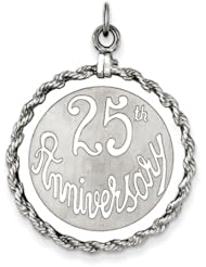 Sterling Silver 25th Anniversary Disc Charm