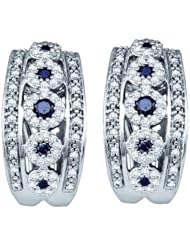 0.75ctw Black Diamond Fashion Earrings 10K White Gold