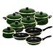 Magefesa Tuscany Enamel On Steel Green 15 Piece, Cookware Set