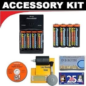 Deluxe Accessory Kit with Charger & 8 AA Rechargeable Batteries For The Casio Exilim Z110 Z120 Z10 R62 R61 R41 R51 R40 2100 Digital Cameras