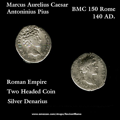 1071 CA Two Headed Coin. Youthful Bust of Marcus Aurelius Caesar 140 AD