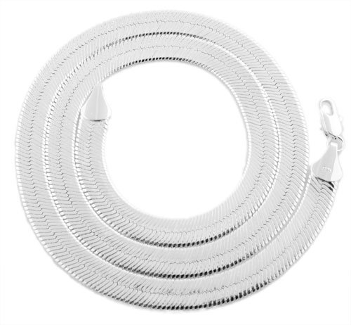 Silvertone 9mm Brass Herringbone Chain - Available in all Lengths